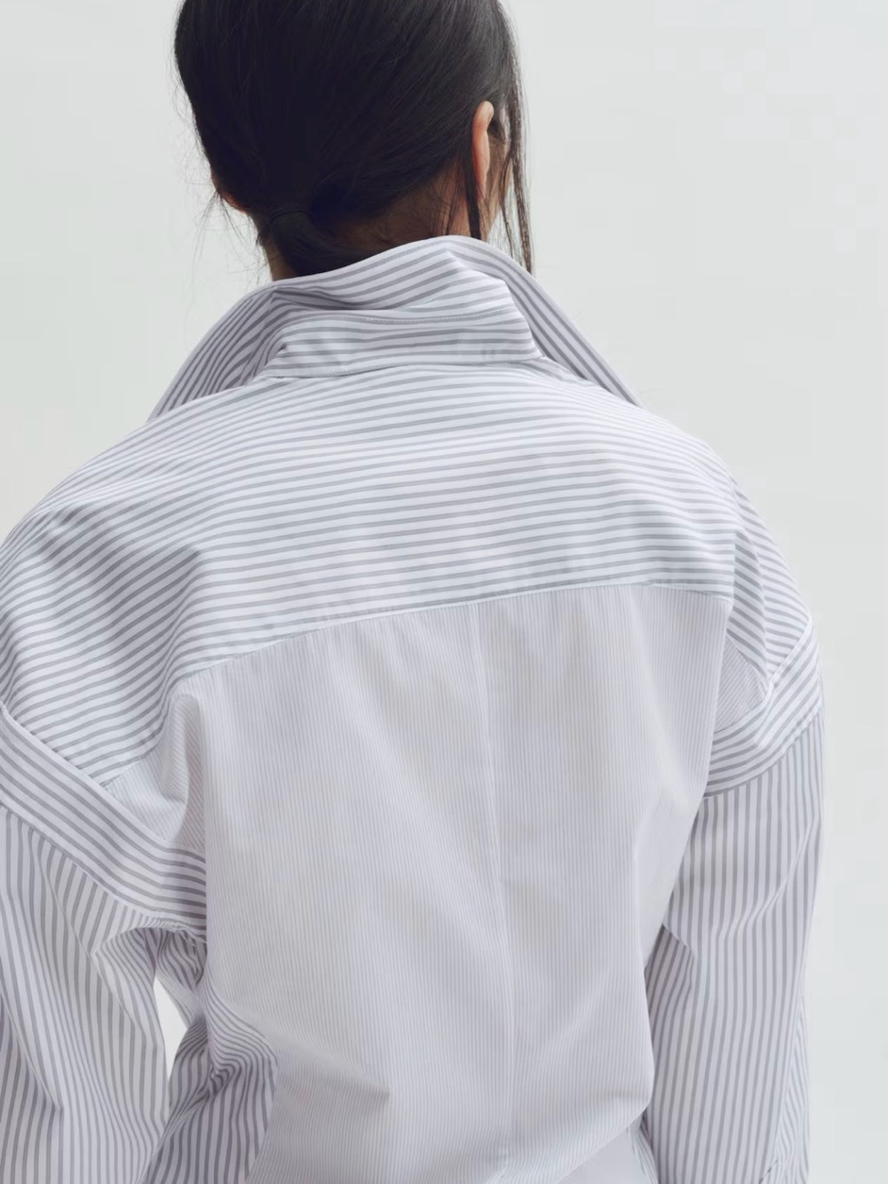 Cotton Poplin Striped Shirt Dress - Casual Button-Down - Picture 4 of 8